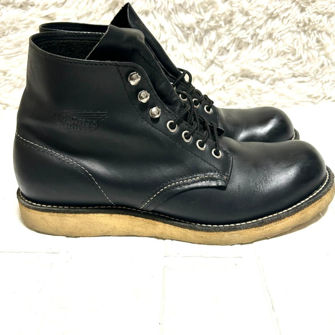 美品　レッドウィング　８１６５　26.5D プレーントゥ　箱付き　黒　レザー