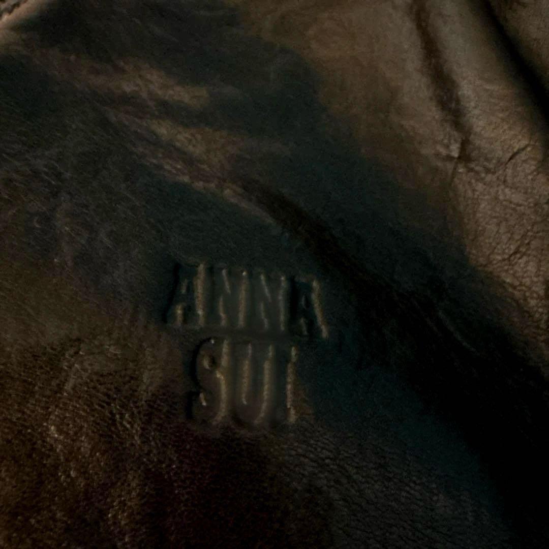 ANNA SUI アナスイ 本革レザー フリンジ スタッズ 蝶 ブラック y2k