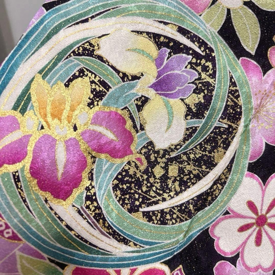 金通し 金駒刺繍 金彩 菊花 楓 桜花 振袖 着物 013a p - メルカリ