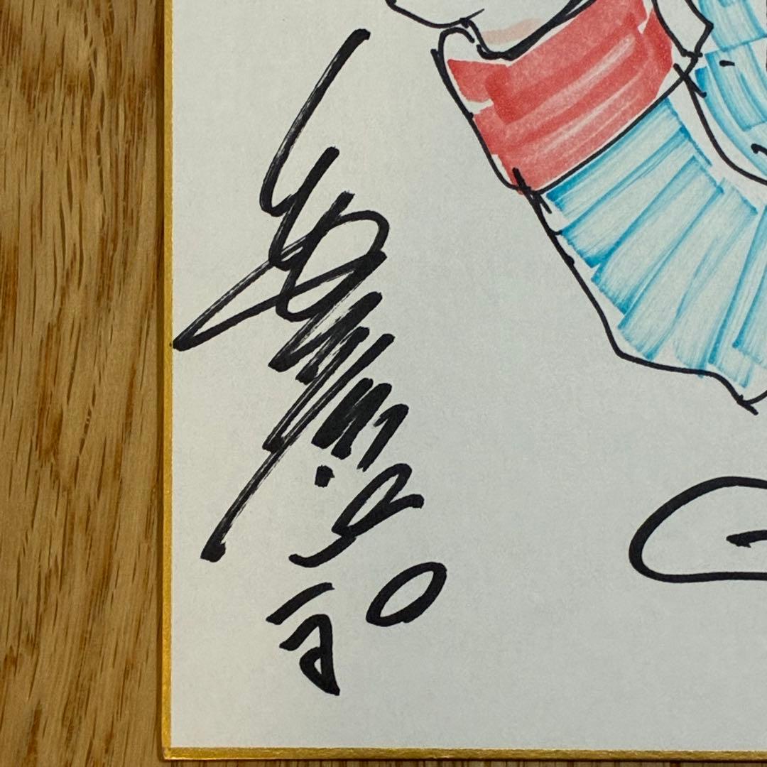 安彦良和 機動戦士ガンダムTHE ORIGIN 直筆カラーイラストサイン色紙