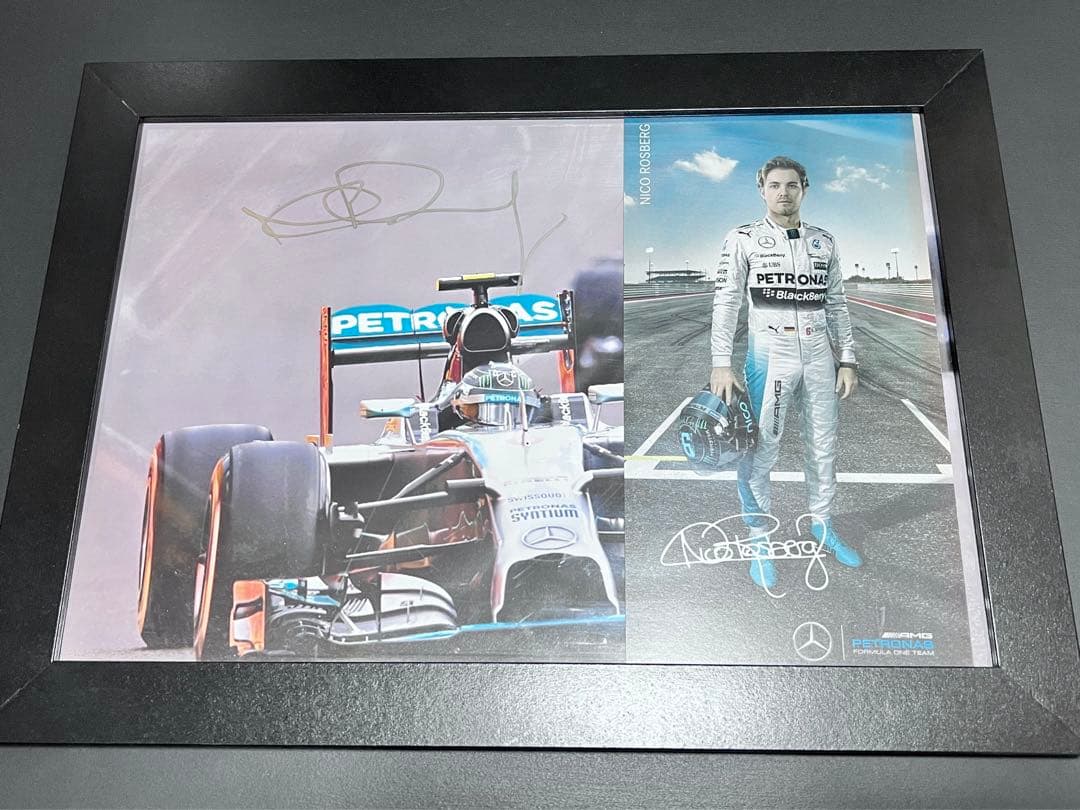 レア】元F1ドライバーニコ ロズベルグ直筆サイン入り写真&ドライバー
