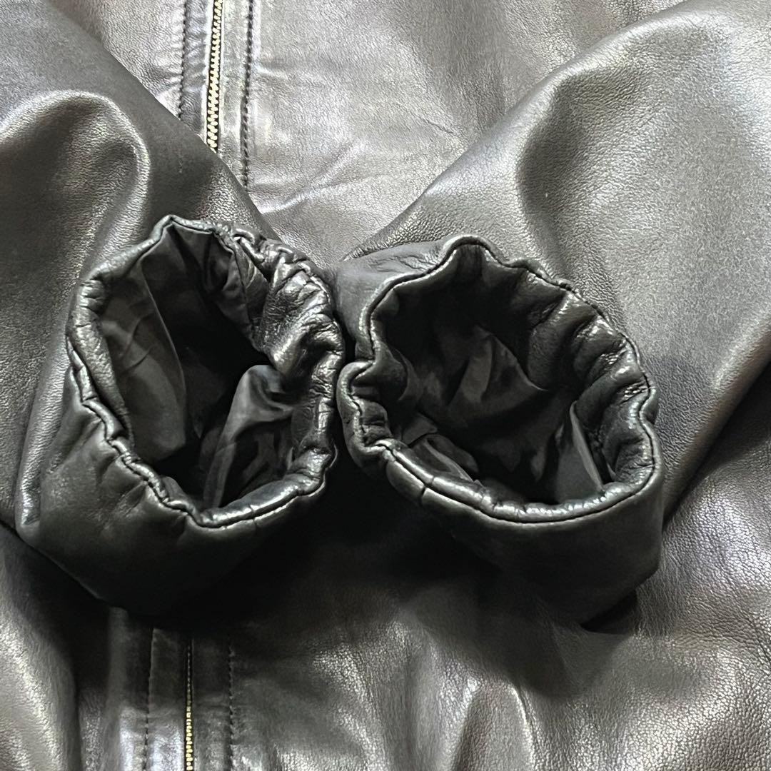 美品 Dulcamara ドゥルカマラ レザーバルーンブルゾン L ブラック