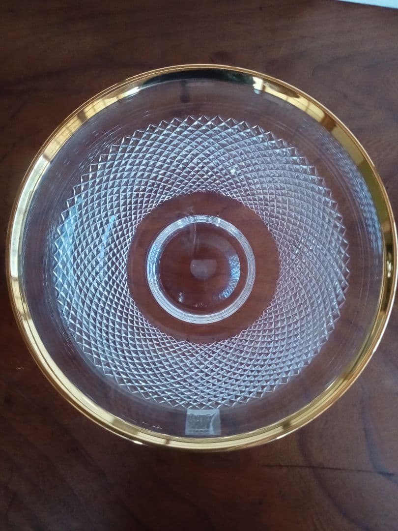 カガミクリスタル 江戸切子 蓋物 菓子器 キャンディポット 箱付き