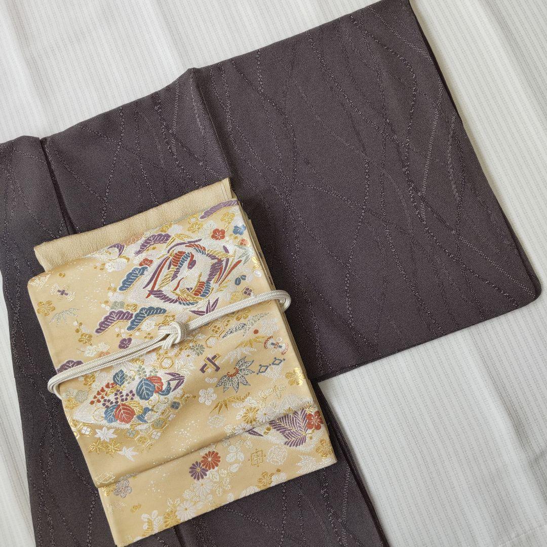 袋帯】幸せを結ぶ帯＊鳳凰と宝尽くしが織りなす西陣の華やぎ/生成り