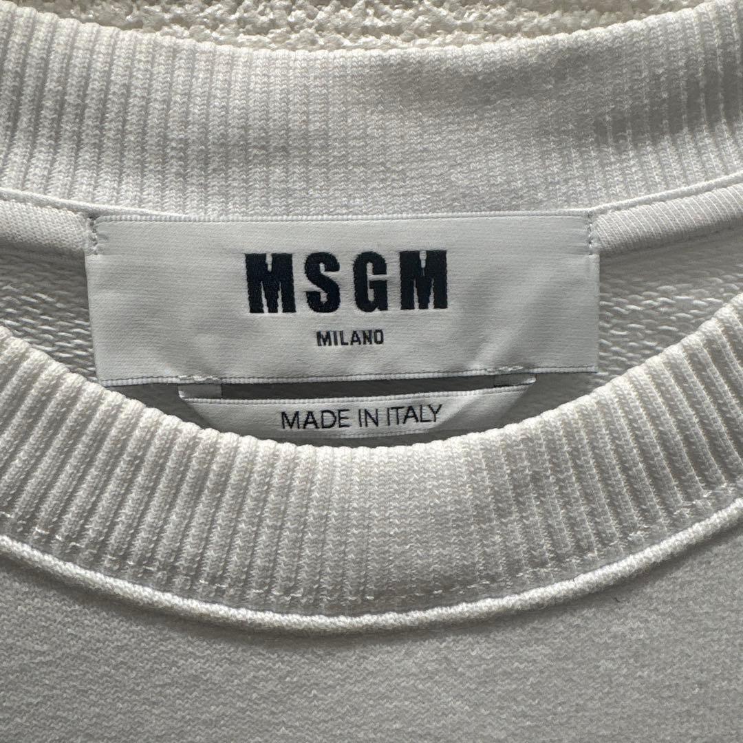 MSGM ホワイトトレーナーMサイズ - メルカリ