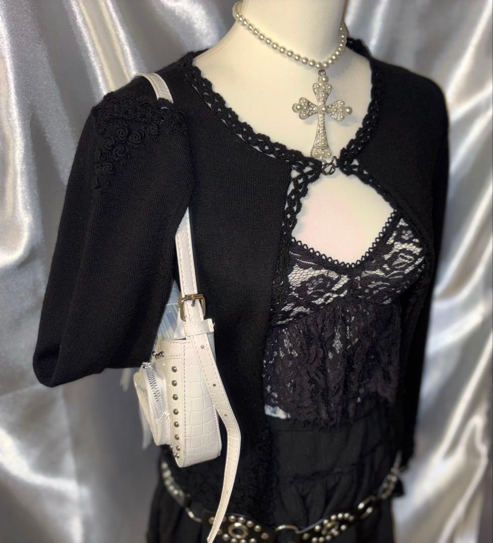 Archive ダークコア ゴスロリ y2k ウールニットカーディガン 黒 - メルカリ