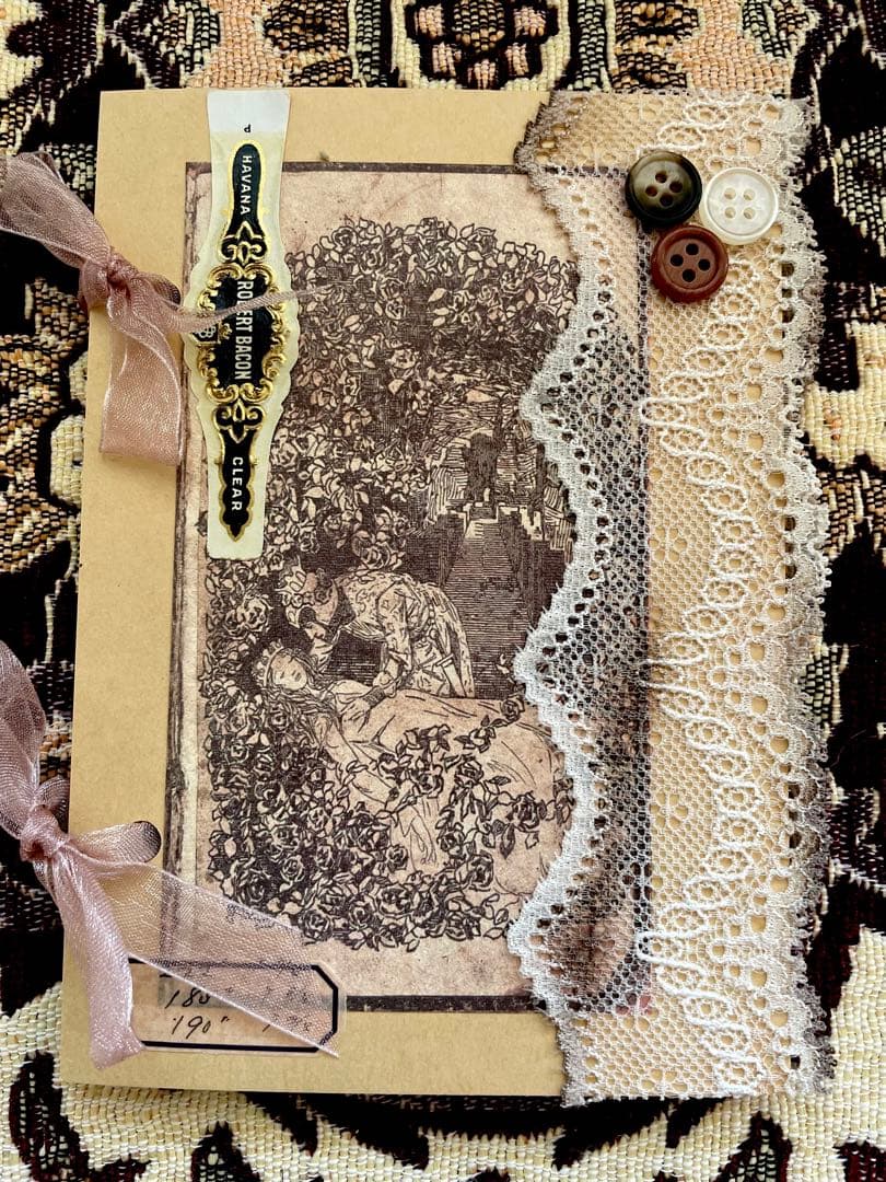 ハンドメイド☆ジャンクジャーナル雑記帳(植物) シガーバンド装飾