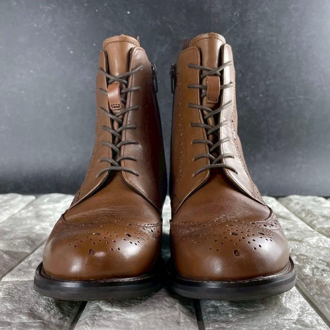 未使用級 23.5 リーガル ショートブーツ レースアップブーツ