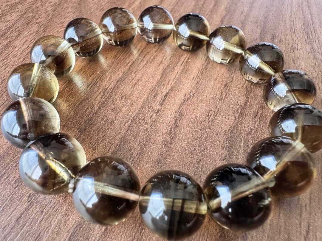 高品質 魔晶ゼウス スモーキークォーツ シトリン ブレスレット
