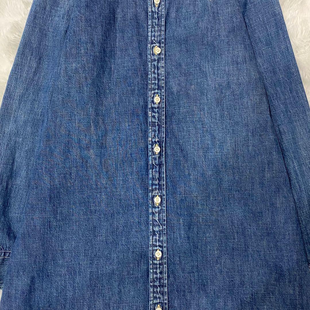 美品】ラルフローレン ポニー 刺繍 デニム シャツ ワンピース 貝ボタン