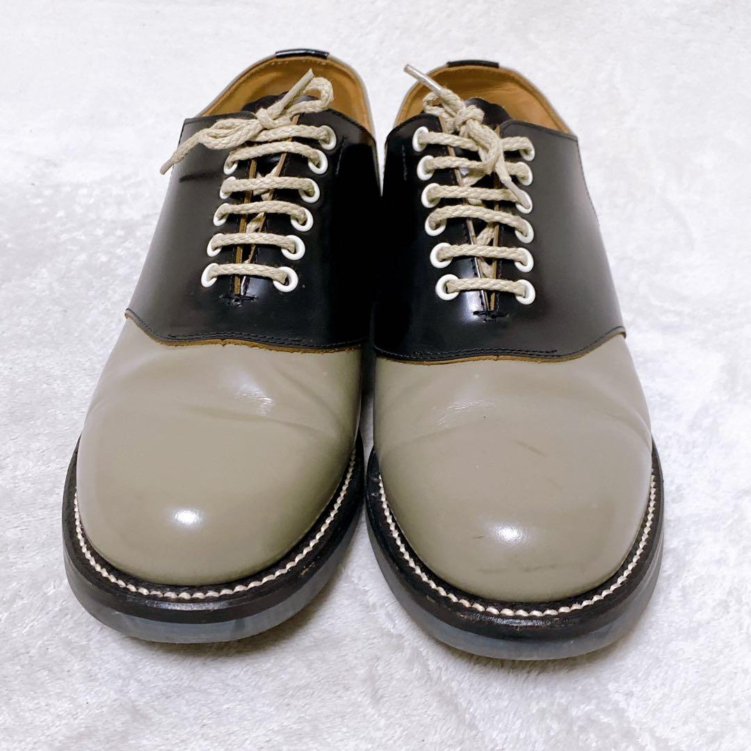 美品　REGAL　サドルシューズ　25.5cm　ブラック　グレー　バイカラー　黒