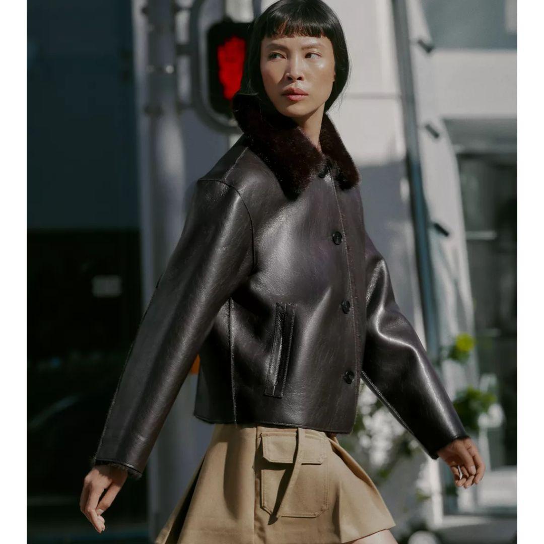 2025新作】ZARA リバーシブル ダブルフェイス フェイクレザージャケット