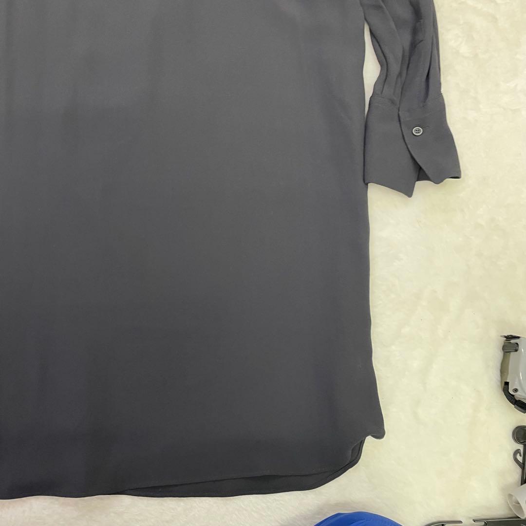 美品 BRUNELLO CUCINELLI ダークグレー 長袖ワンピース シルク - メルカリ