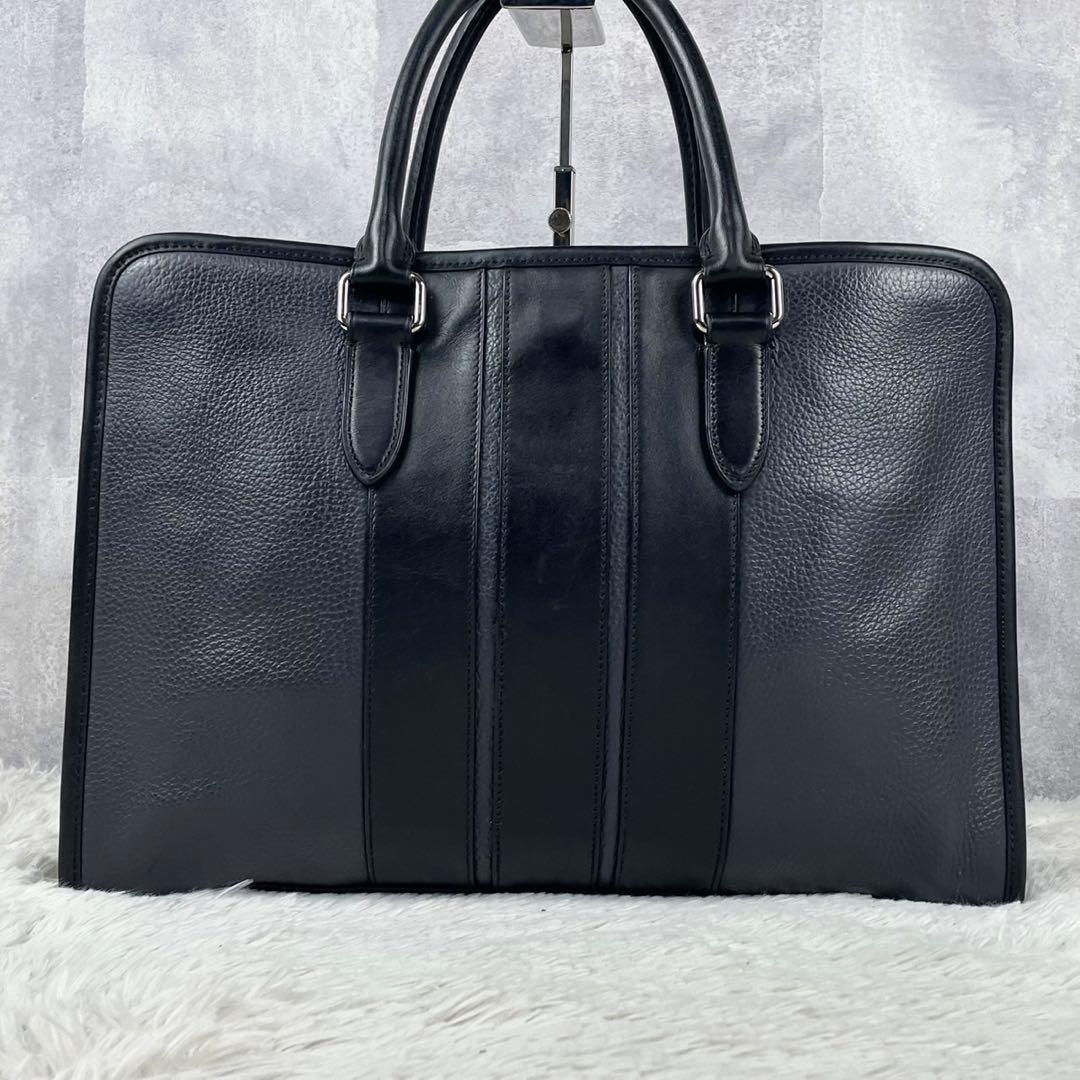 極美品 COACH レザー 2way ビジネスバッグ ダブルファスナー 斜め掛け