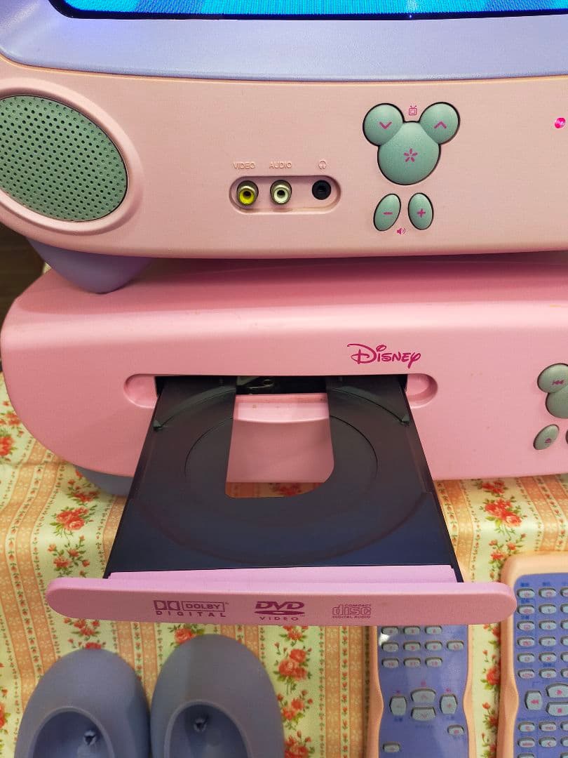 ディズニープリンセス ミッキーマウス 14型ブラウン管テレビ＆DVD