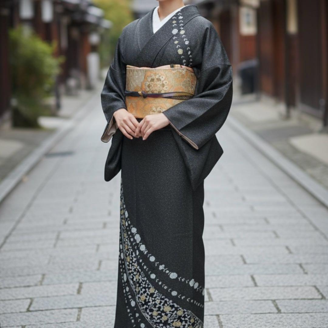 訪問着 フルセットa327C 七五三　入学式　お宮参り　結婚式 着物 レンタル 訪問着 正絹 フルセット 藤色 紫 おしゃれ 上品 大人っ