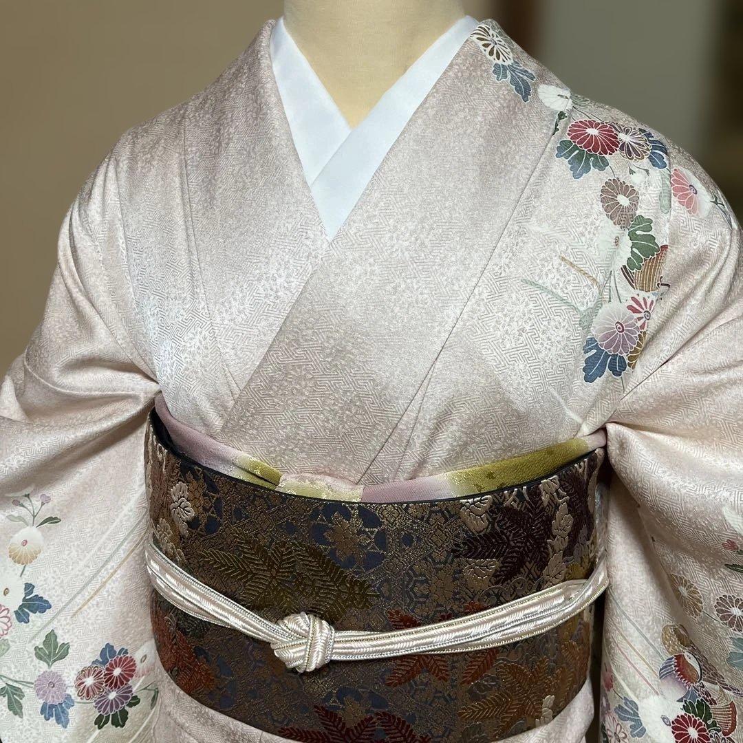 訪問着　鈴乃屋謹製　共八掛　ガード加工　落款あり　身丈156裄68