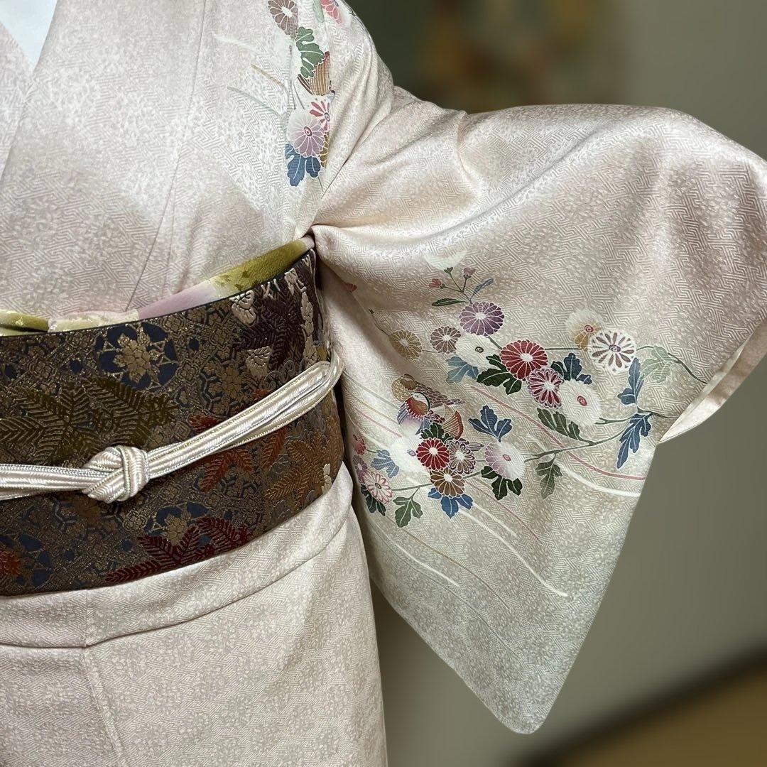 訪問着　鈴乃屋謹製　共八掛　ガード加工　落款あり　身丈156裄68