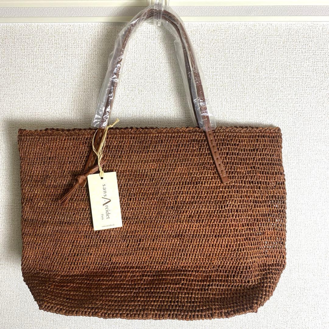 未使用タグ付き Sans Arcidet サンアルシデ かごバッグ BEBY S Sans Arcidet（サンアルシデ） かごバッグ BEBYバッグ Sサイズ