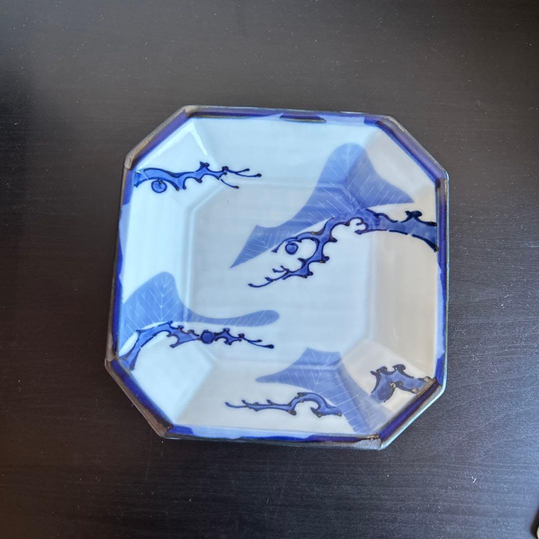 澤田痴陶人　染付松絵文八角皿 痴陶人（伊万里陶苑） 錦茄子絵高台皿 | 肥前陶磁ギャラリー妻傳