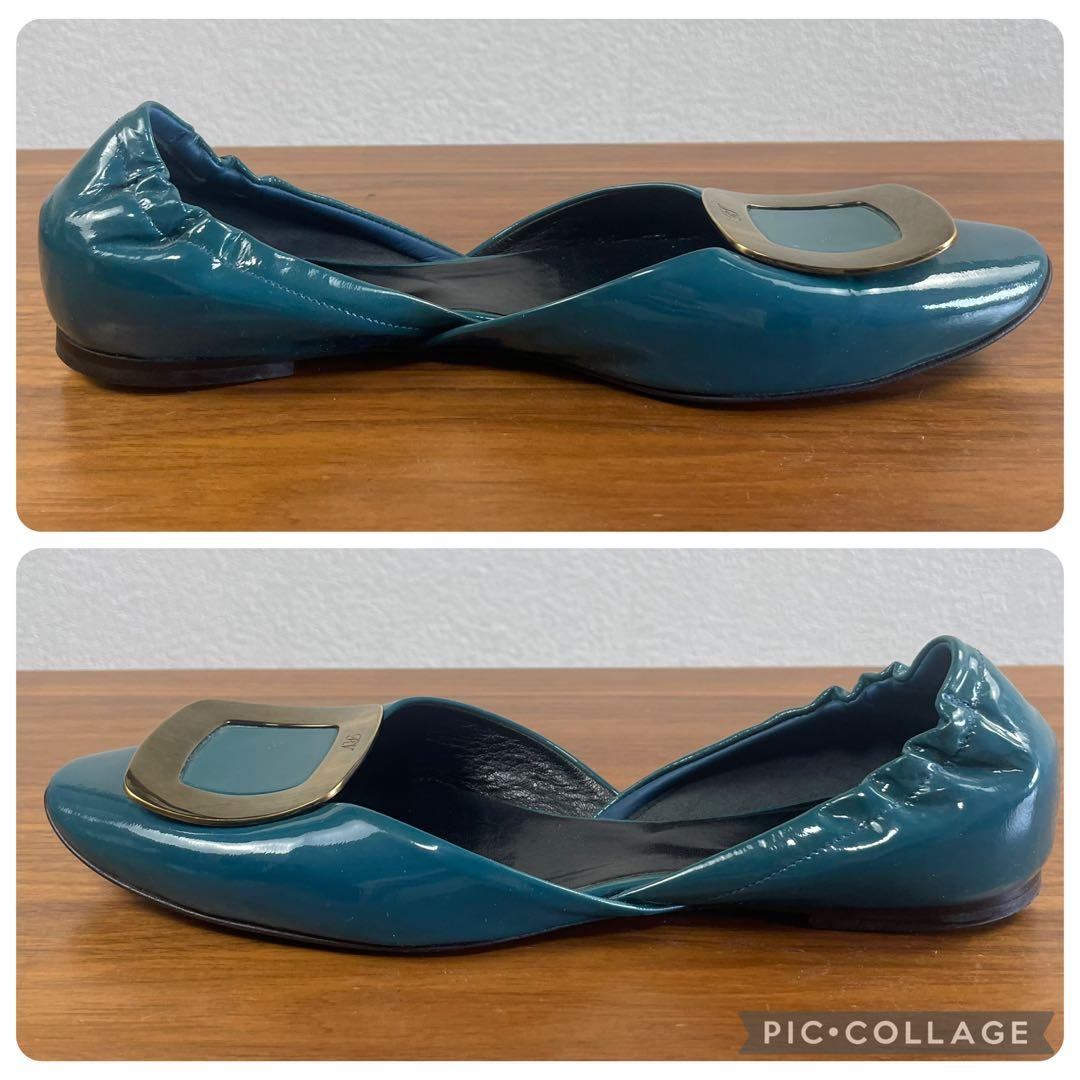 美品】ロジェヴィヴィエ☆フラットシューズ パンプス ゴールドバックル