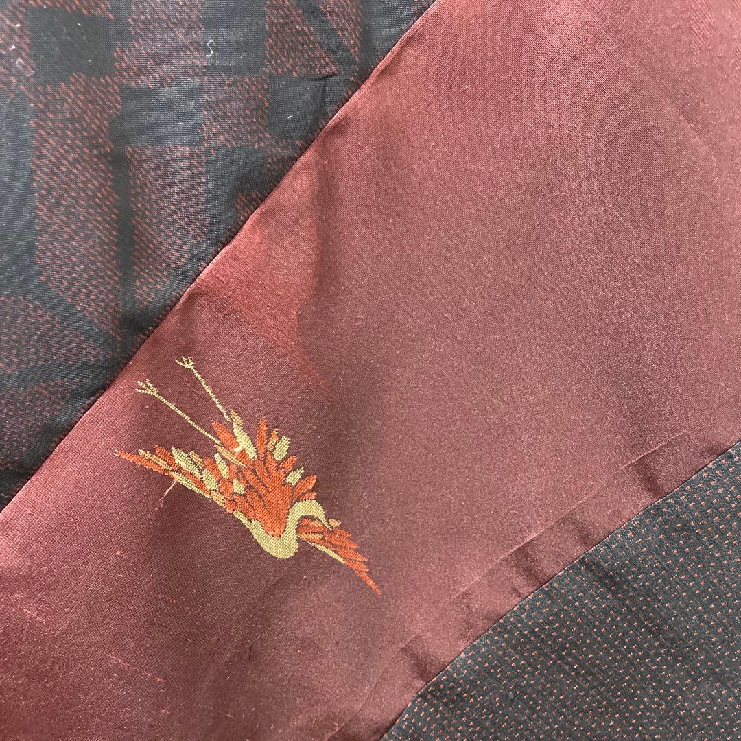 着物ワンピーステントラインマキシ丈《11》大島紬や紬等(7マルキ含)M〜L