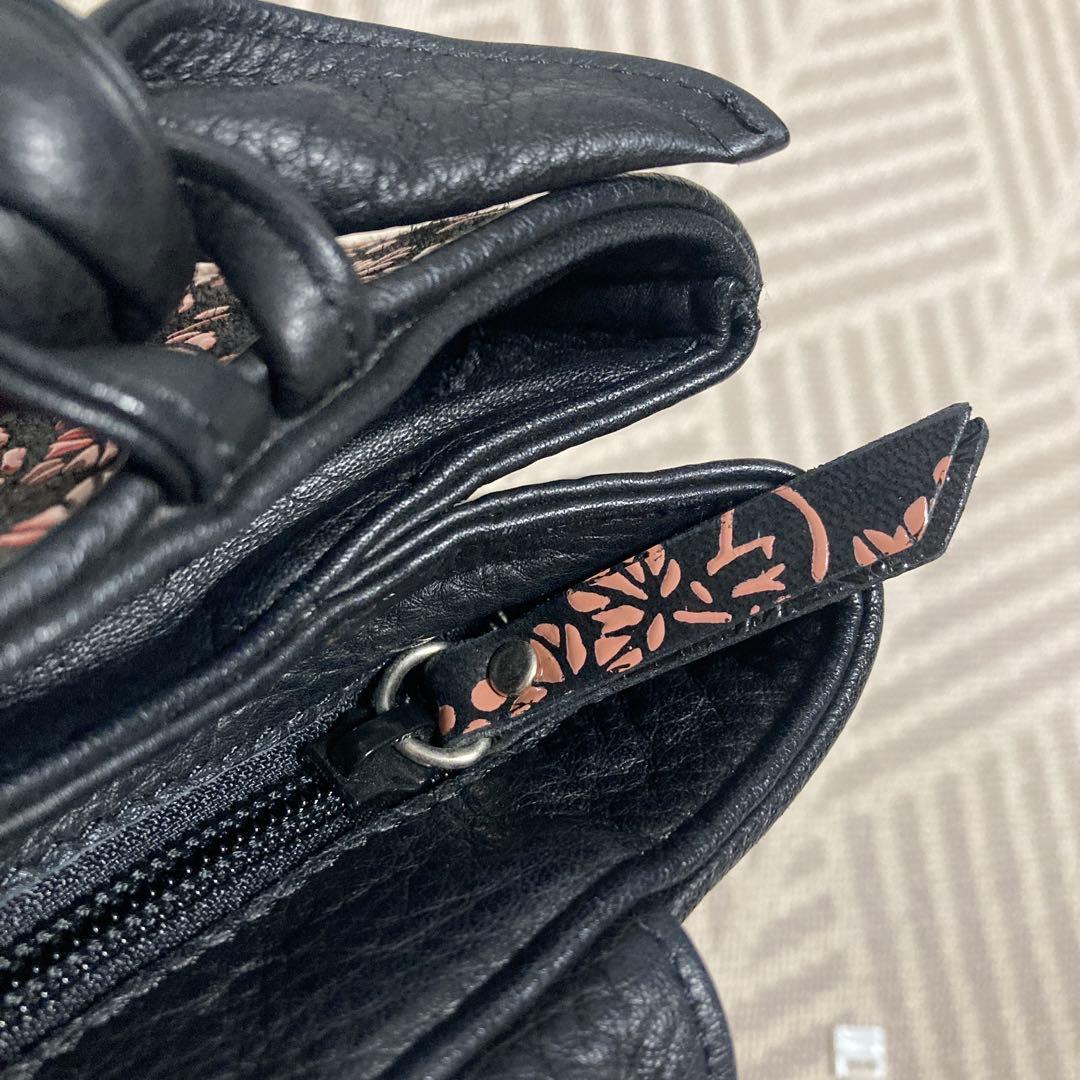 希少 印傳屋 ハンドバッグ JRA認定 鹿革 パッチワーク繋ぎ葡萄トンボ柄