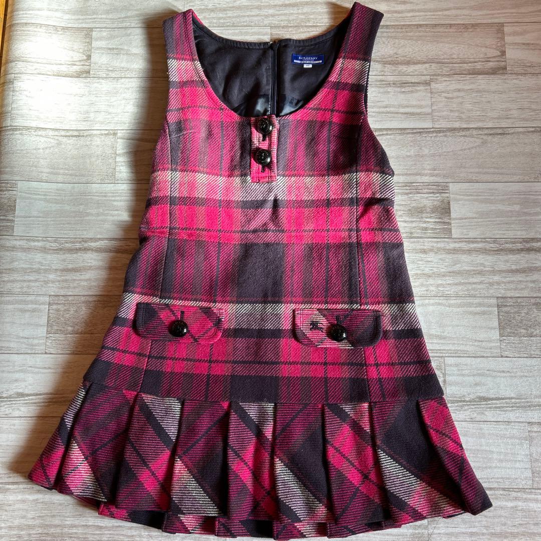 Burberry】バーバリー ノースリーブミニワンピース ピンク系チェック38