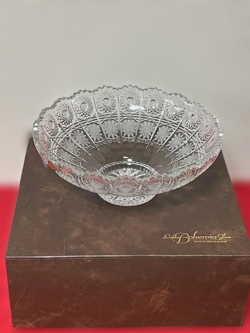 新品】※ラスカ※ ボヘミア クリスタル ボウル 25cm 箱付