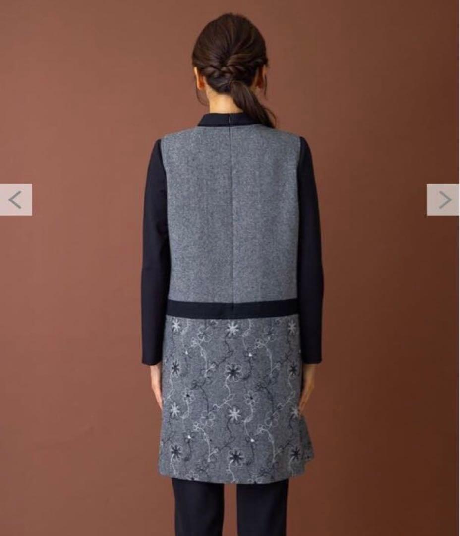 レリアン レイヤード風 チュニック ワンピース 現行 近年 ドッキング 刺繍