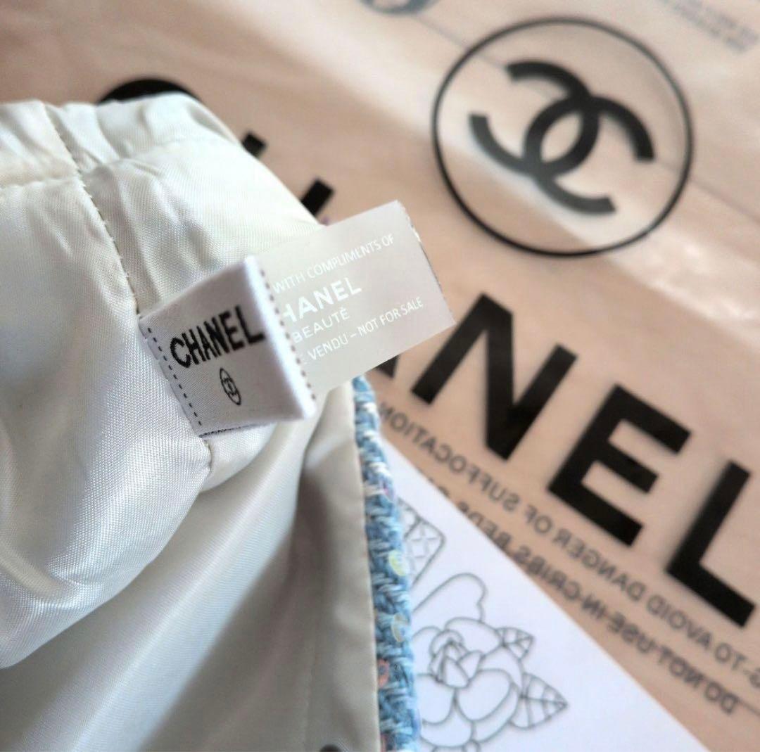 CHANEL シャネル ツイード チェック トートバッグ 水色 新品 - メルカリ