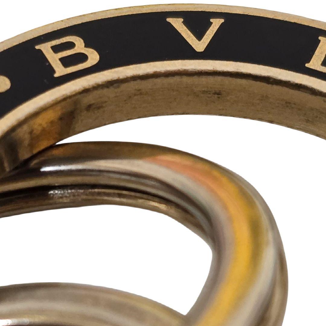 ブルガリ キーリング 現行 3連 イタリア製 メタル 黒 金 35279 - メルカリ