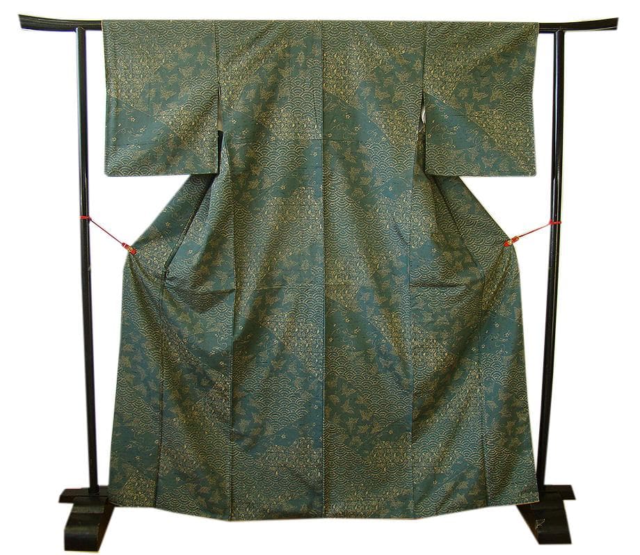 値下げ交渉OK！天然繭生紬 染着尺 訪問着 正絹 B950 - メルカリ