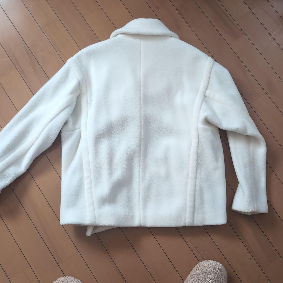 MORABIT ホワイト ライダース コート 38 - メルカリ