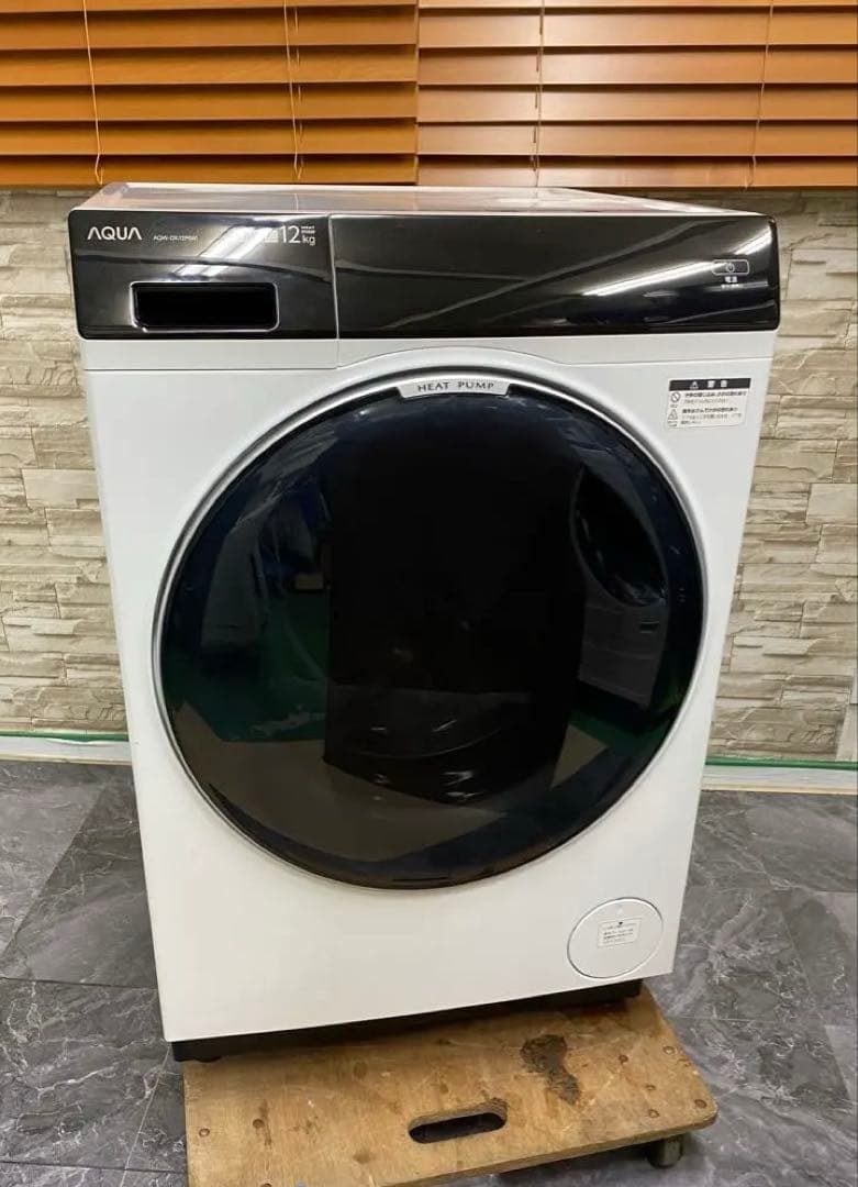 【美品】 12kg アクア AQUA ドラム洗濯機　AQW-DX12P-L AQW-DX12P-L | 容量：洗濯・脱水 12kg / 乾燥 6kg / 水量約59L