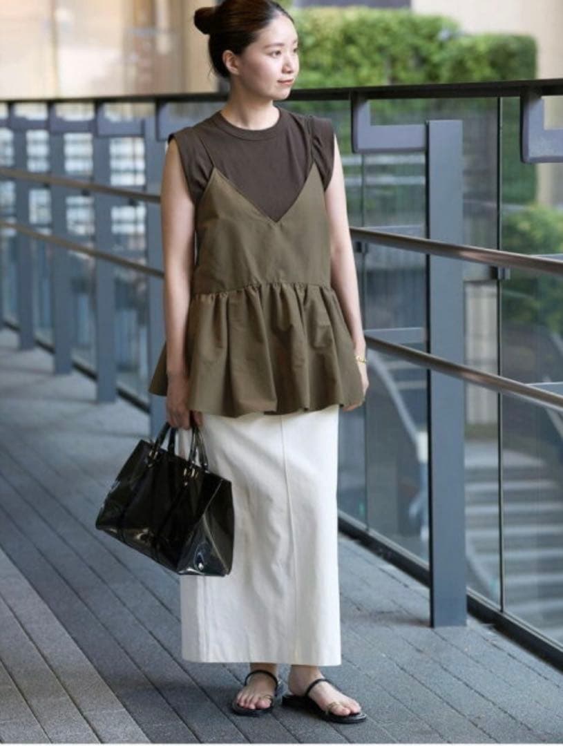 新品未使用 IENA イエナ グログランキャミブラウス カーキ 受注生産品 新作