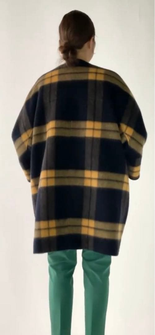 お値下げ‼️yoriシャギーチェックコート - メルカリ