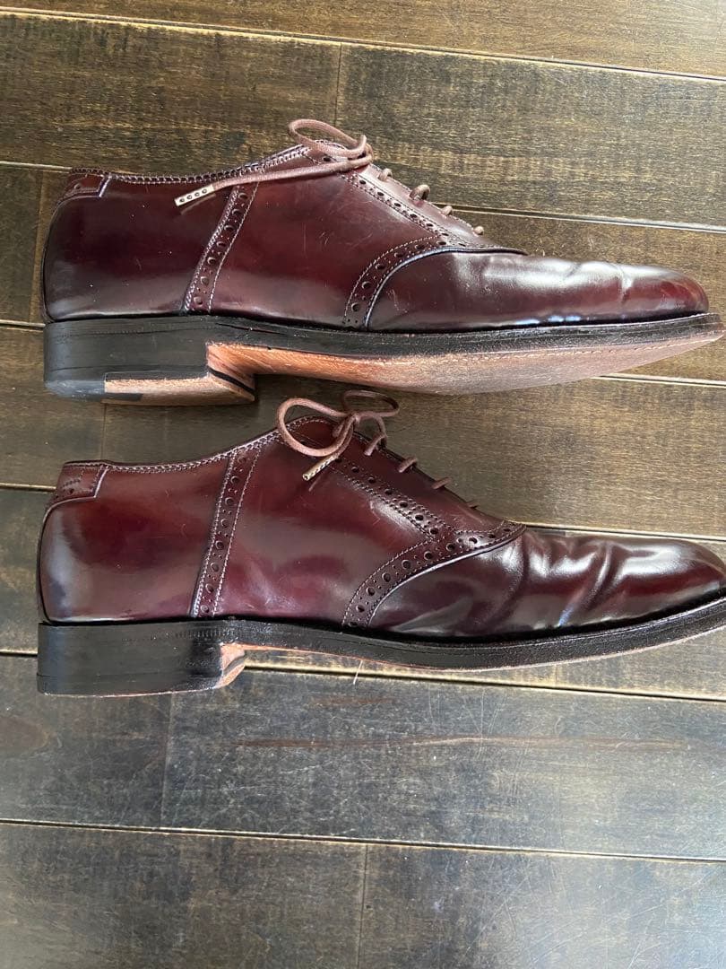 【SHIPS別注】Alden 994 コードバン サドル 6.5D バーガンディ