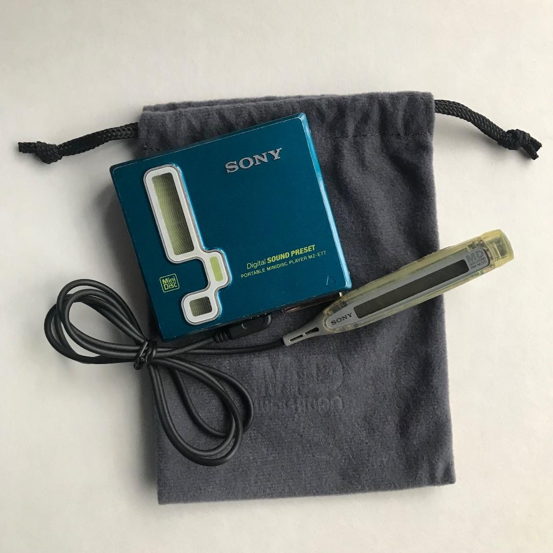SONY MDウォークマン MZ-E77 動作品 + リモコン + 巾着袋 - メルカリ