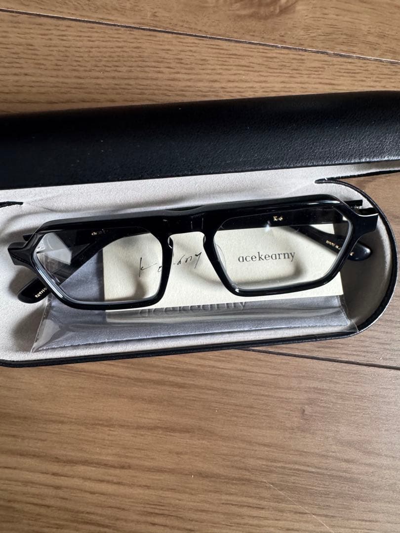 Kearny ブラック 六角形フレーム 伊達メガネ 越前國甚六作 オクタゴンフレーム 多角形 チタン製 EZ-043 日本製