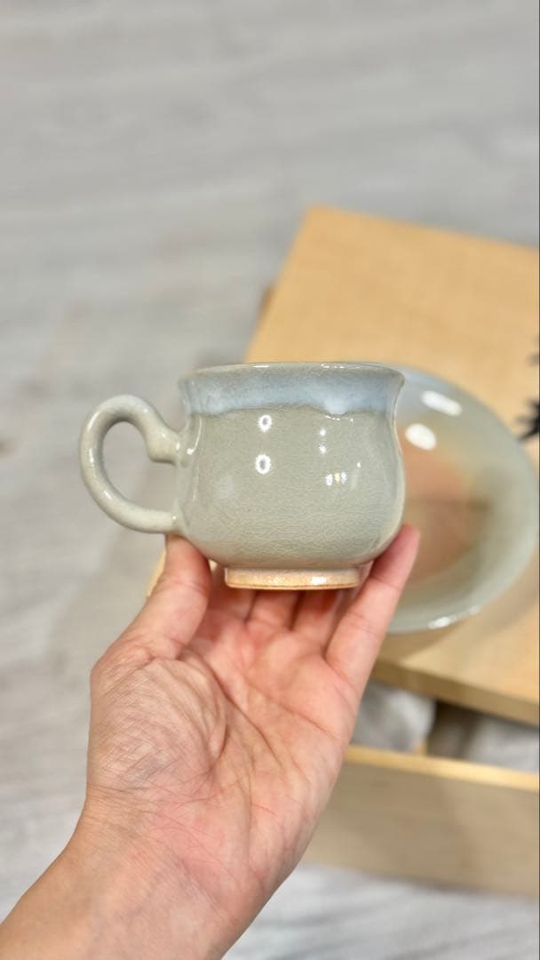 萩焼天龍窯 コーヒーカップとソーサーセット（5組）箱付き - メルカリ