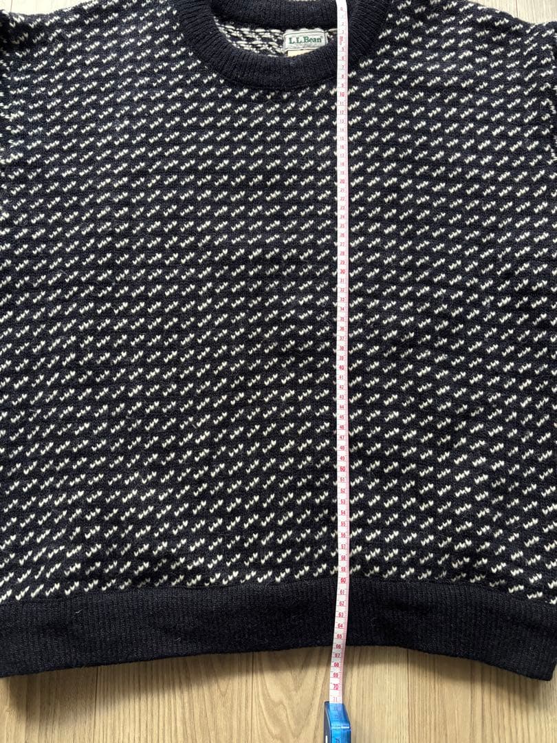 80s L.L.Bean バーズアイニットセーター X-LARGE 有原みゆ紀