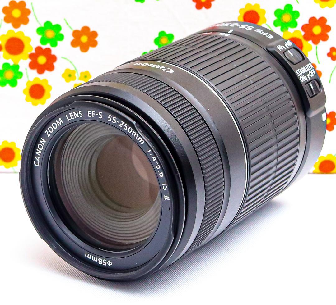美品 Canon EF-S 55-250mm IS Ⅱ☆手振れ補正☆望遠レンズ 新品級☘️Canon EF-S 55-250mm IS II 純正望遠 手振れ補正 - メルカリ