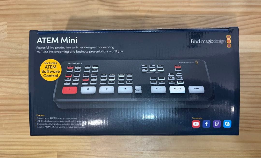 現状渡し価格　ATEM MINI 元箱、電源ケーブル、アダプター付き Amazon | Eonvic 12V 2.5A 出力電源ケーブル Blackmagic Design ATEM