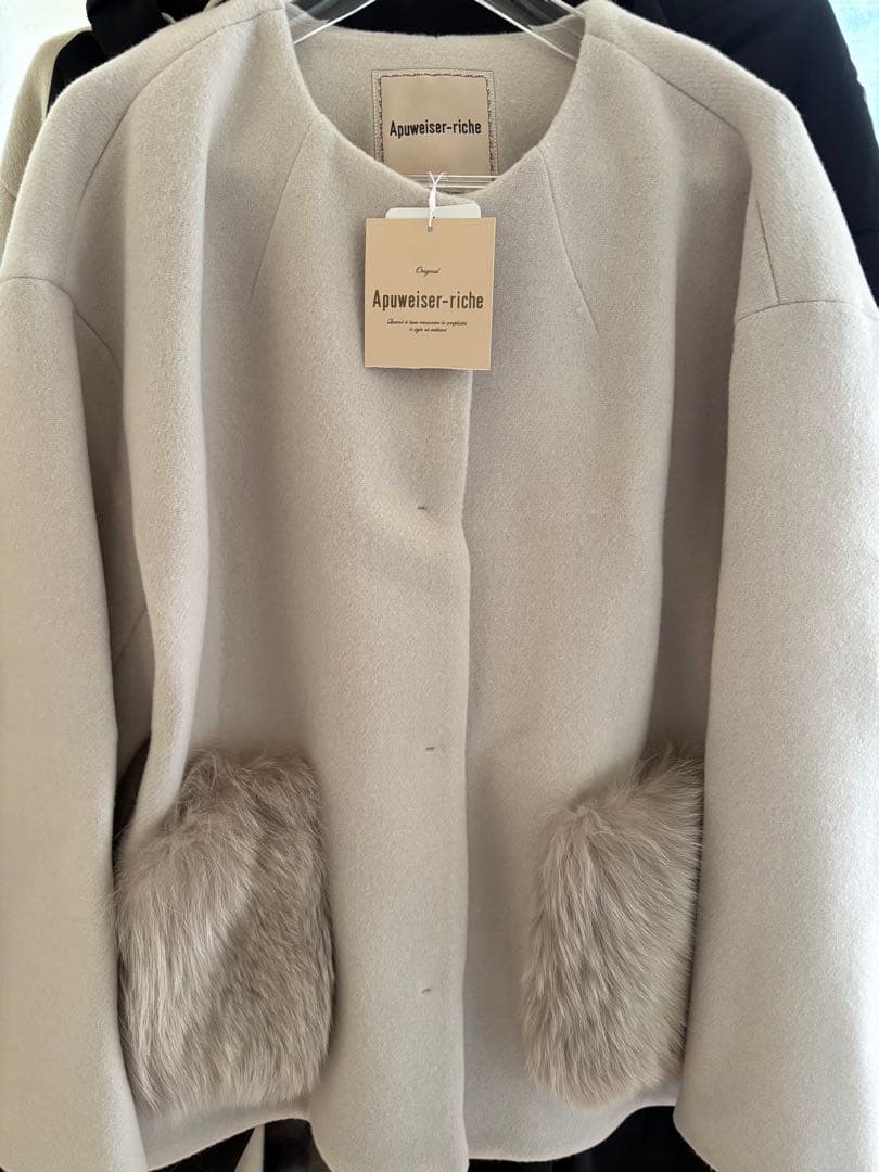 Apuweiser-riche 2WAYポケファーノーカラーコート - メルカリ