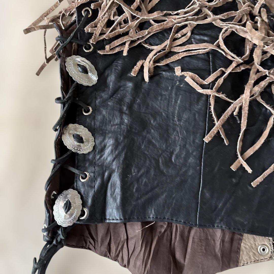 HUDSON LEATHER フリンジ レザージャケットXXL￼スナップボタン