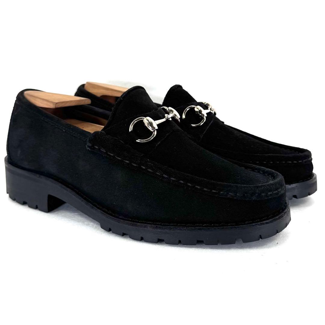 【GUCCI】 グッチ （24cm） ホースビットローファー スエード 美品 GUCCI（グッチ） ホースビット ローファー スエード レザー モカシン