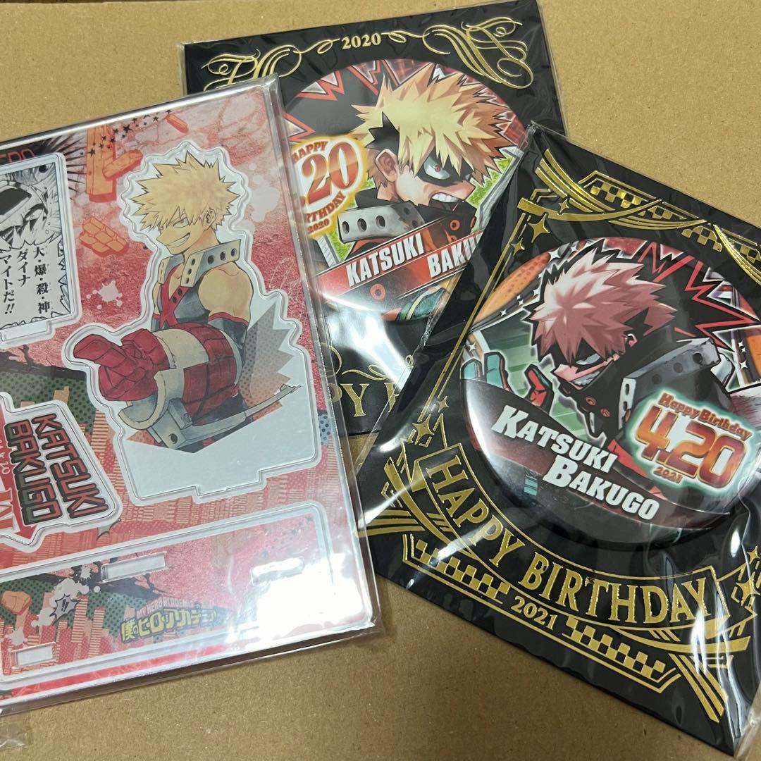 爆豪勝己 バースデー缶バッジ アクリルスタンド 名場面ジオラマ