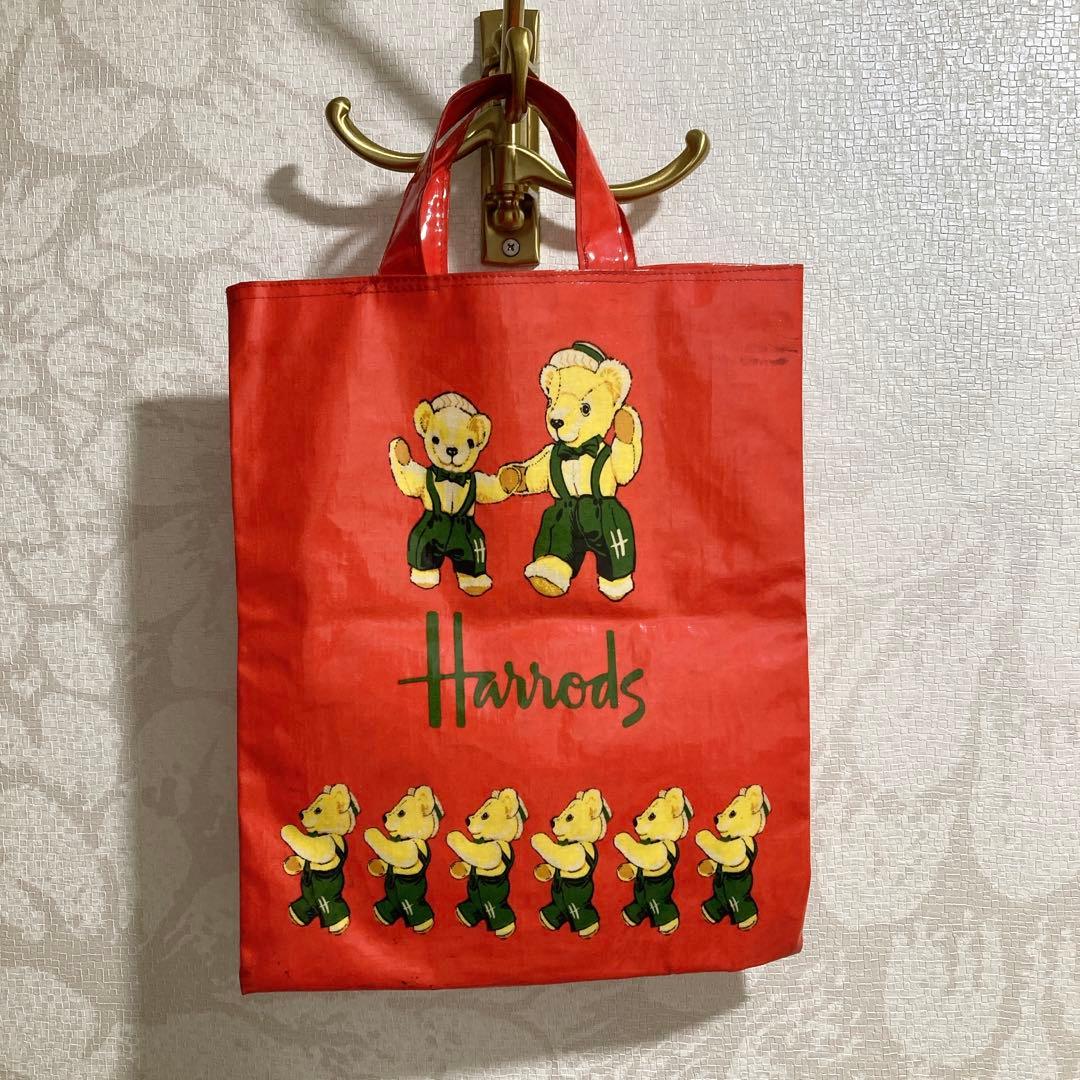 Harrods ハロッズ トートバッグ くま テディベア 行進 オレンジ - メルカリ