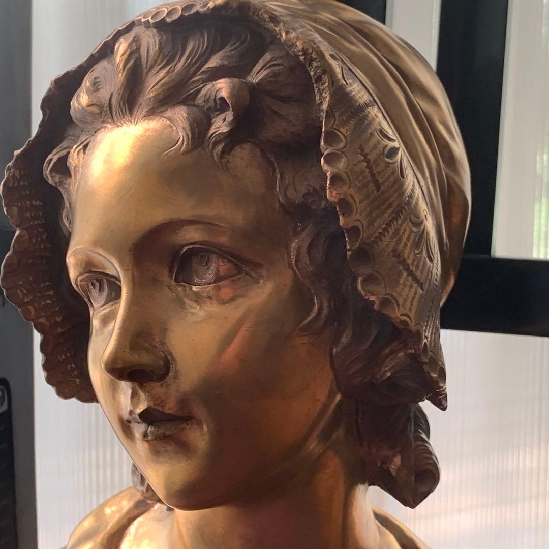 A. GORI ブラス製 女性胸像 約27cm